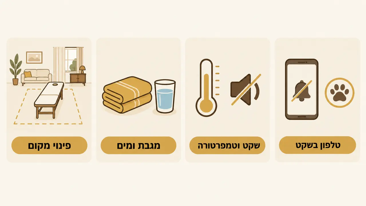 מה צריך להכין בבית לפני שמגיעים לעיסוי?